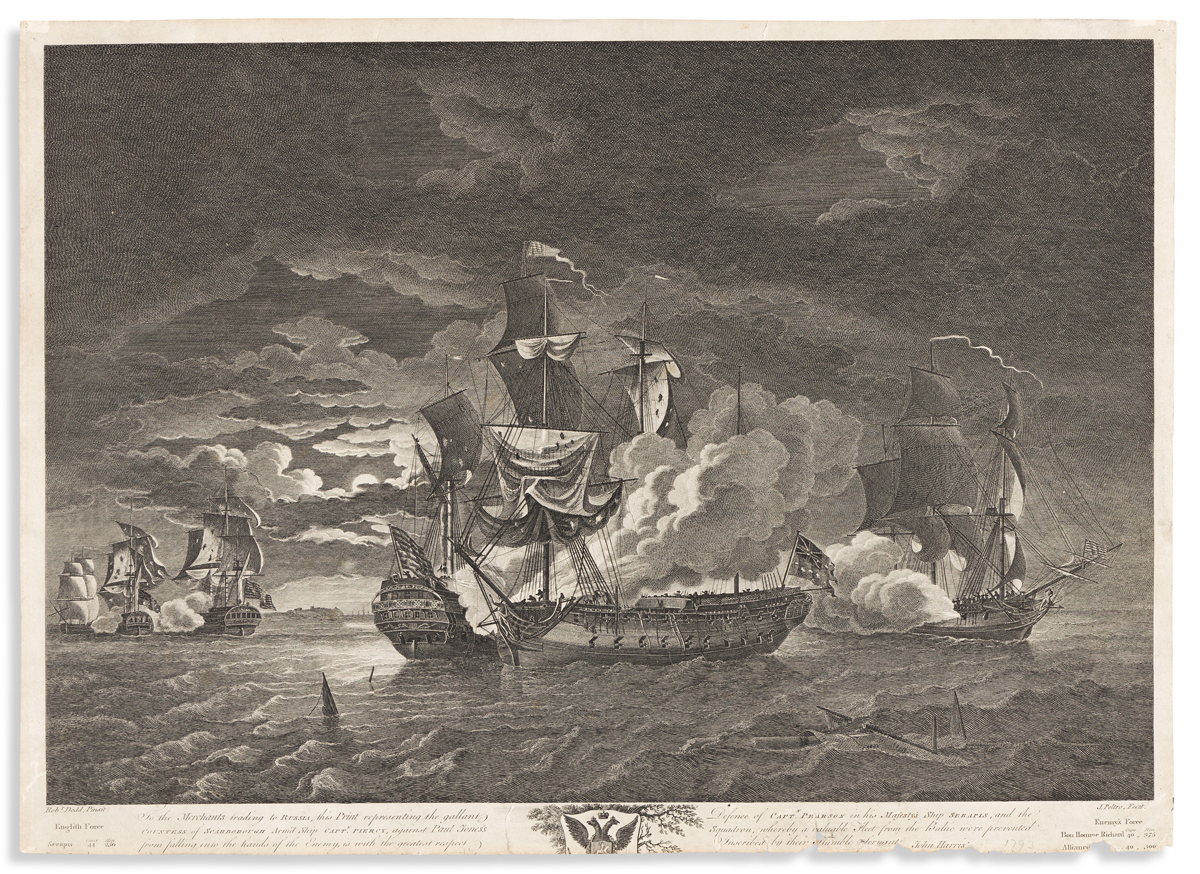 (AMERICAN REVOLUTION--1781.) J. Peltro, engraver; after Dodd. . . . Gallant Defence of Captn. Pearson